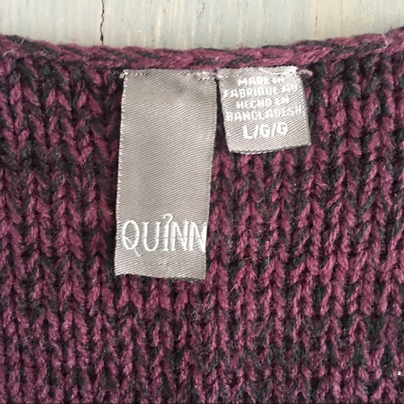 Quinn Burgundy Marl V-Neck Pullover Sweater, size Large ♥️ - Picture 8 of 16